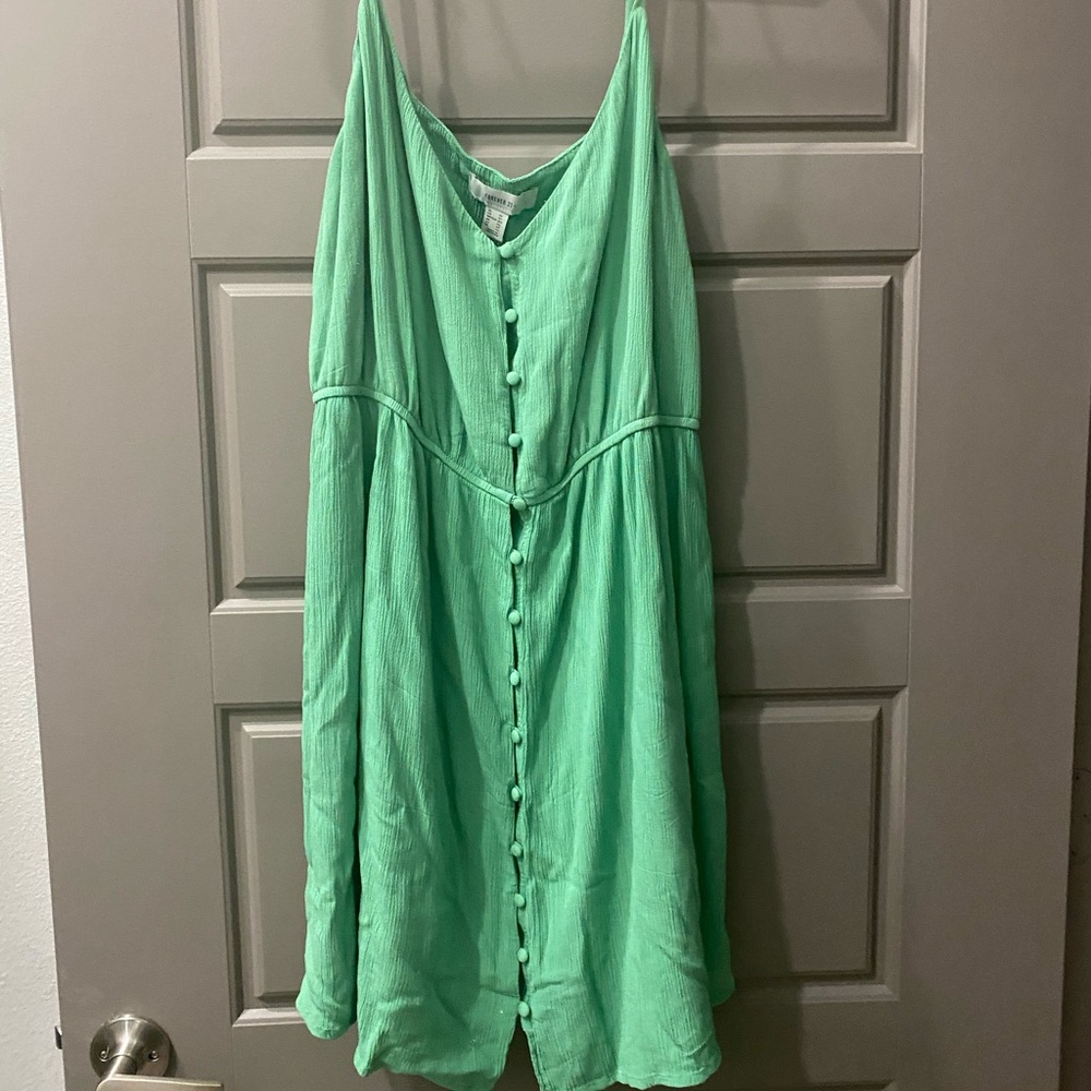 Green Spaghetti Strap Dress